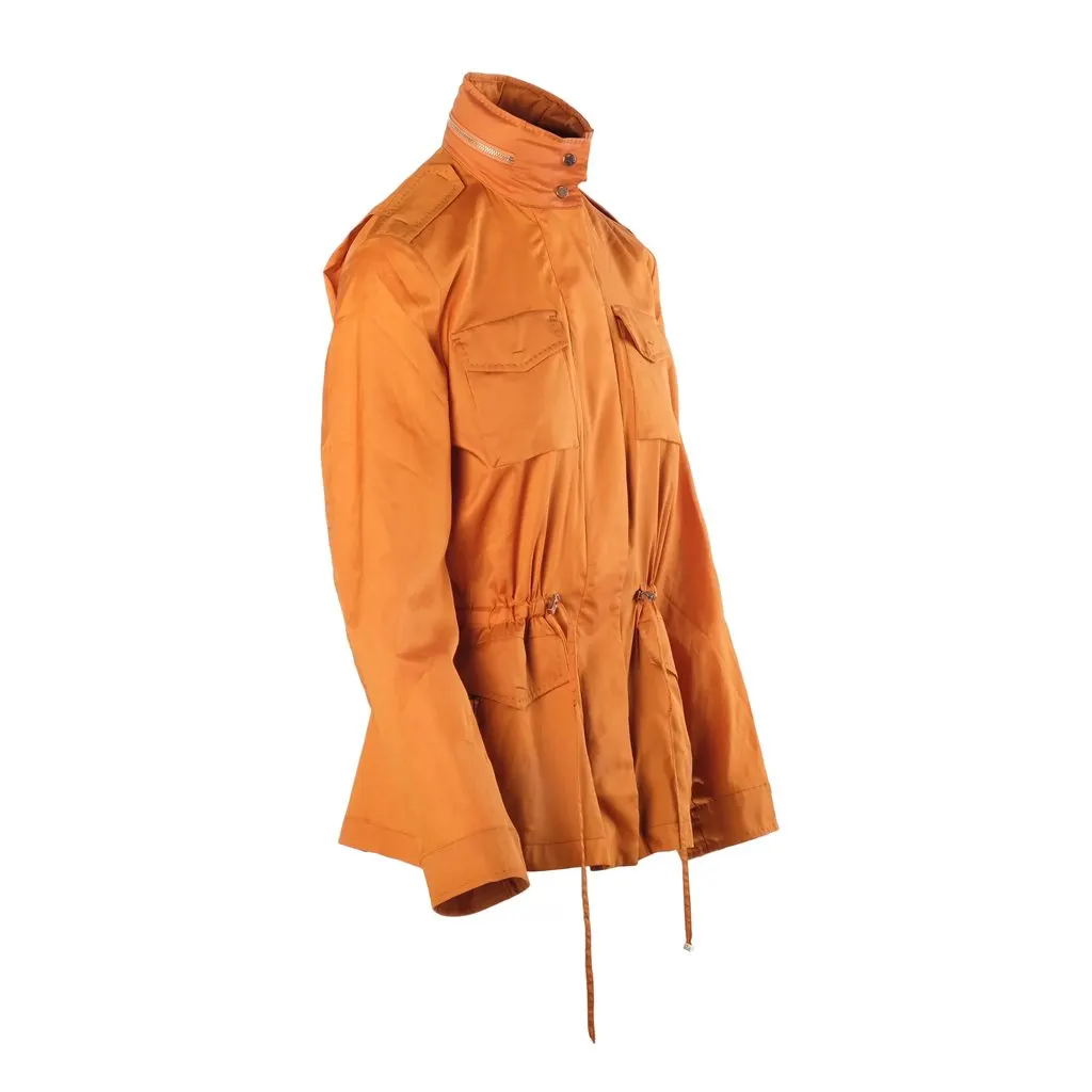 Loro Piana Orange Silk Hooded Safari Jacket - '00s Orange Silk Good - Back View