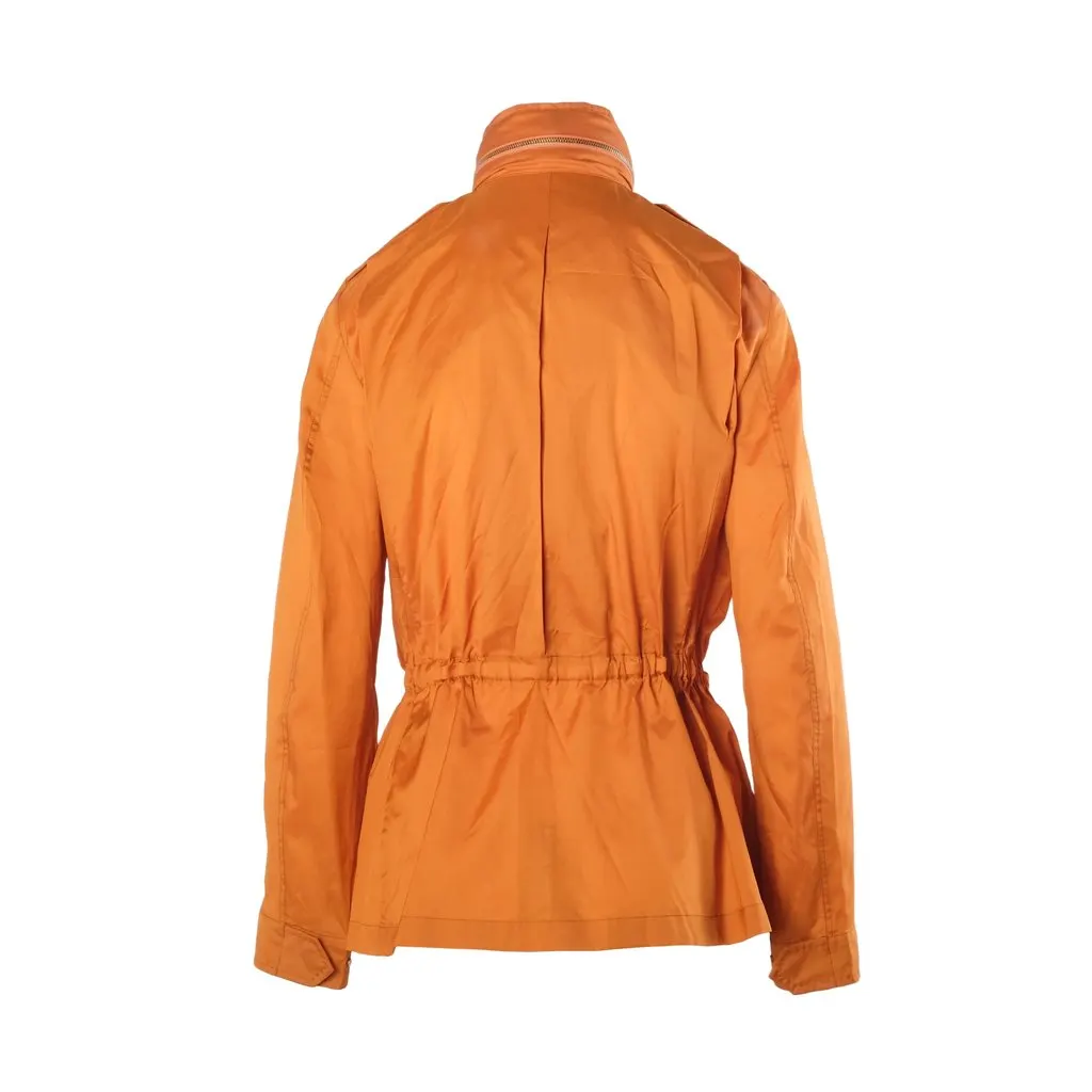 Loro Piana Orange Silk Hooded Safari Jacket - '00s Orange Silk Good - Inside View