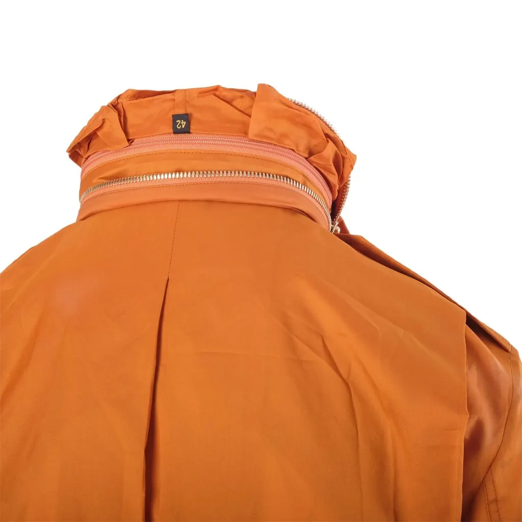Loro Piana Orange Silk Hooded Safari Jacket - '00s Orange Silk Good - Box View