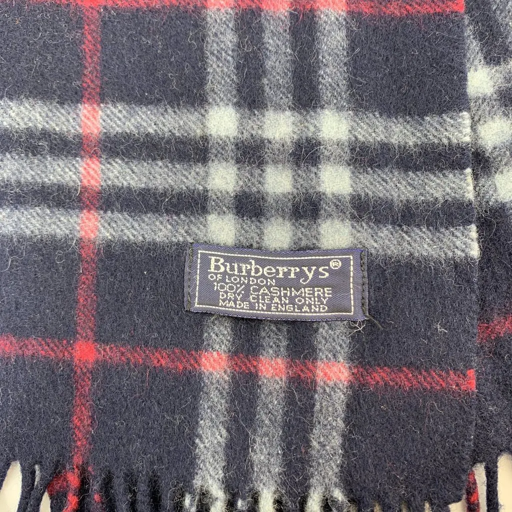 Burberry Scarf Navy Wool Good - Model View