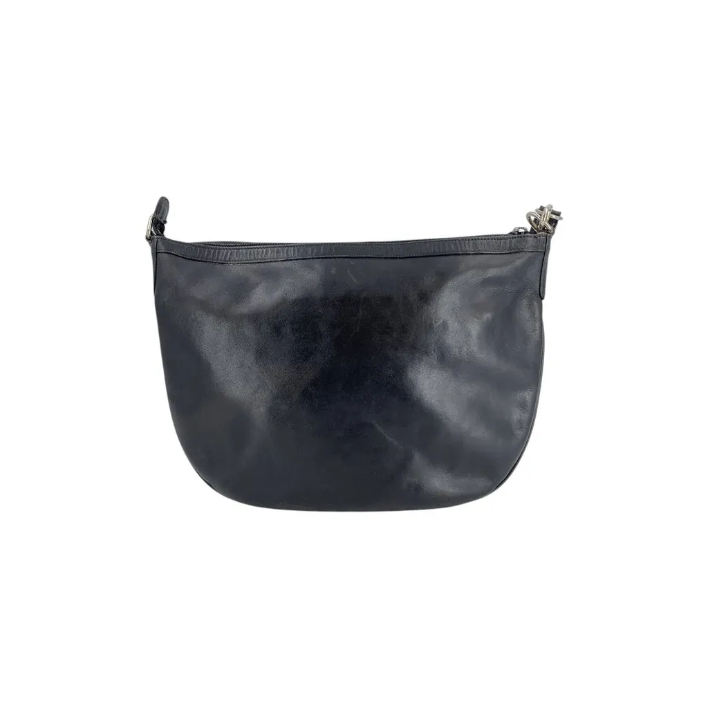 Gucci Shoulder Bag Vintage Stirrup Black Leather Good - Inside View