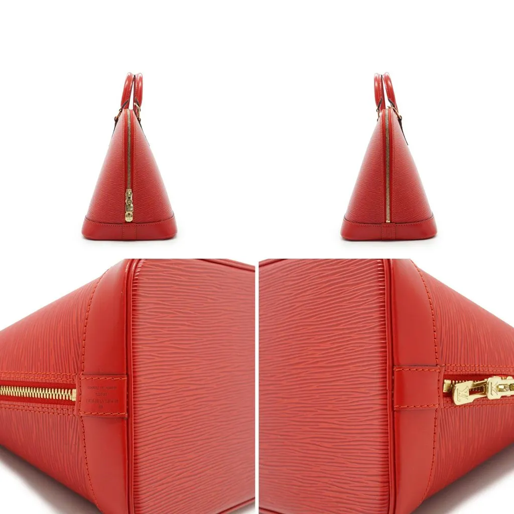 Louis Vuitton Handbag Vintage Alma Red Leather Good - Model View