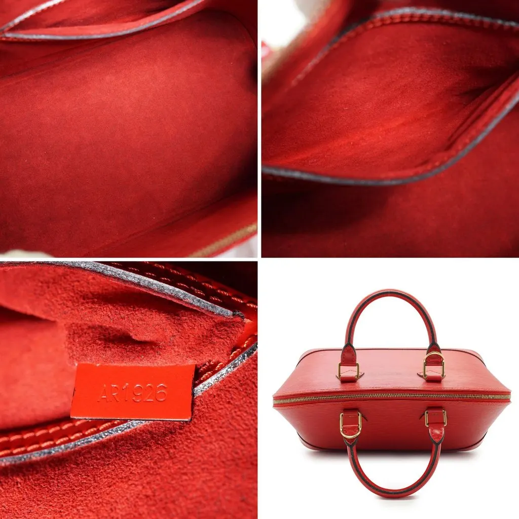 Louis Vuitton Handbag Vintage Alma Red Leather Good - Box View