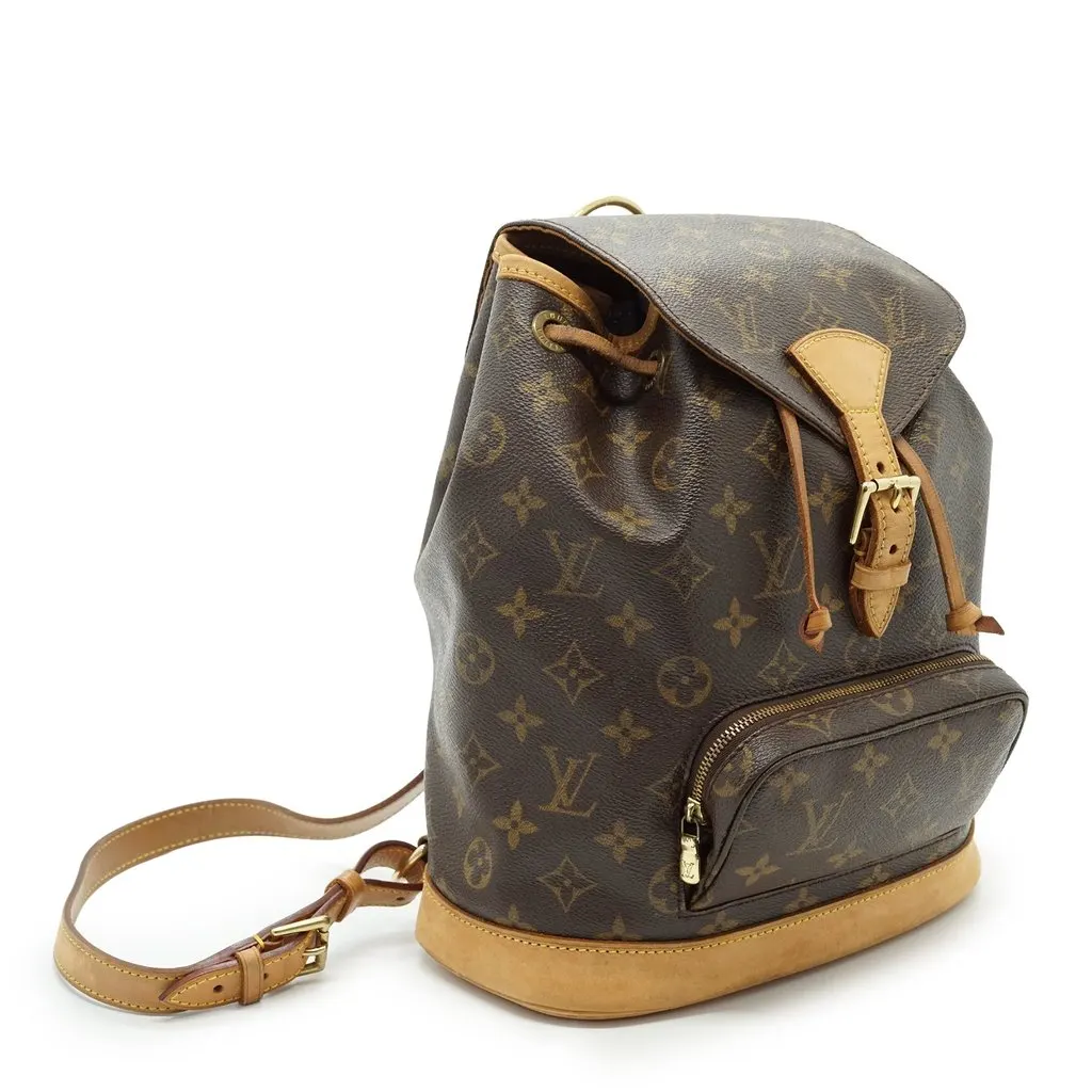 Louis Vuitton Backpack Vintage Montsouris Brown Canvas Good - Back View