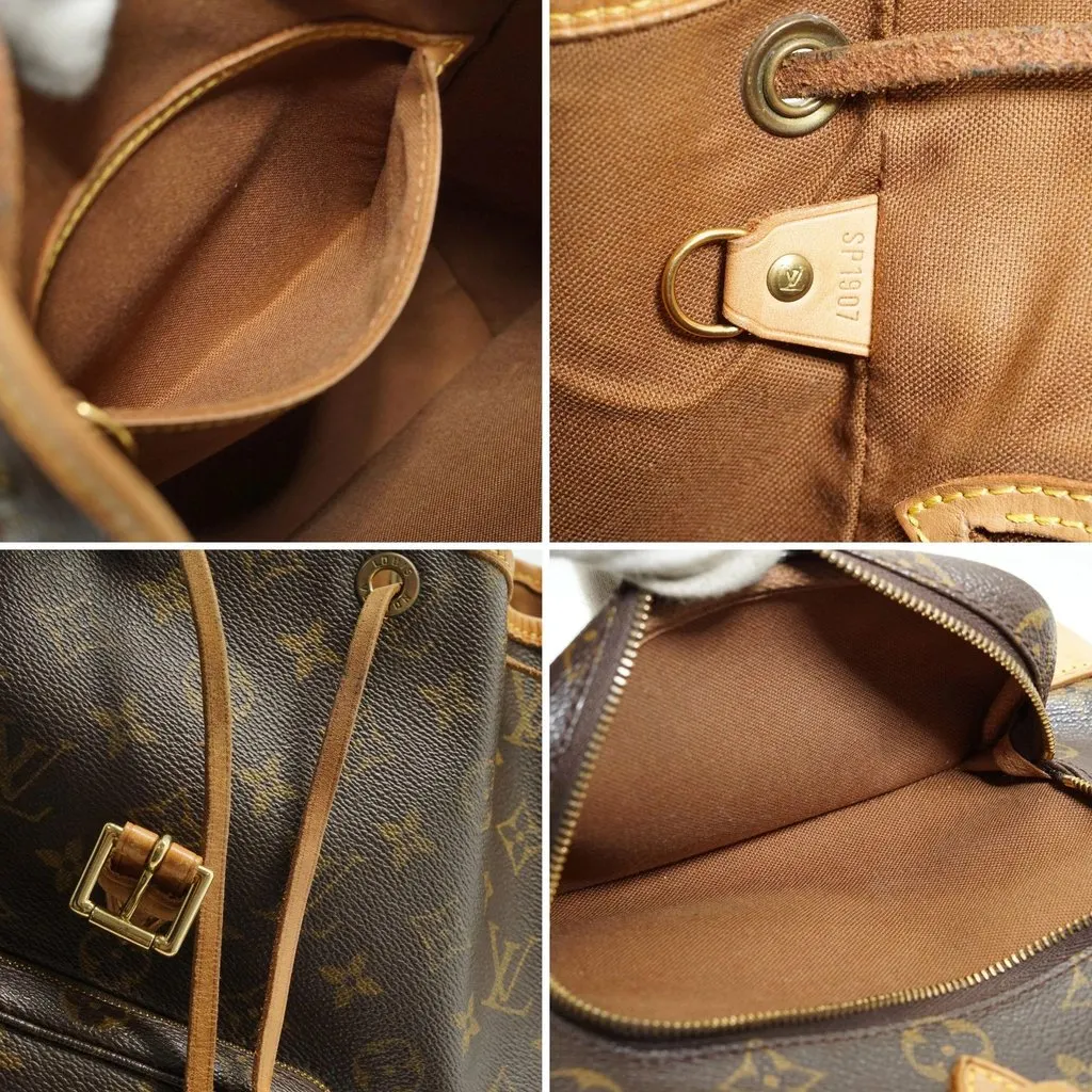 Louis Vuitton Backpack Vintage Montsouris Brown Canvas Good - Box View