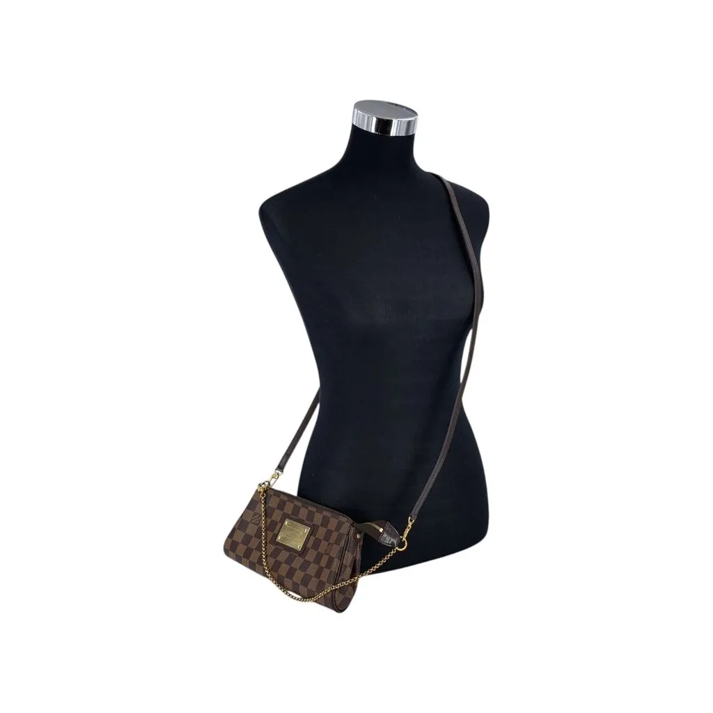 Louis Vuitton Crossbody Bag Eva Brown Canvas Good - Back View
