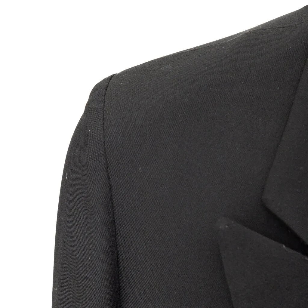 Unsigned Double-Breasted Blazer - '10s Black Wool Good - Model View