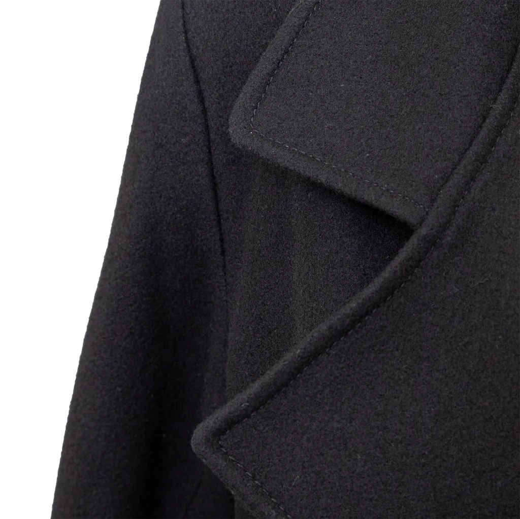 Ann Demeulemeester Coat - '00s Black Wool Good - Inside View
