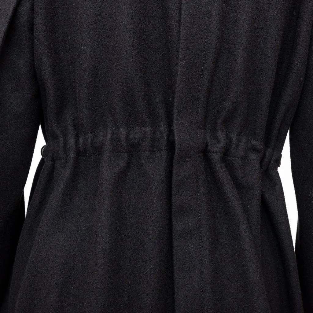 Ann Demeulemeester Coat - '00s Black Wool Good - Model View