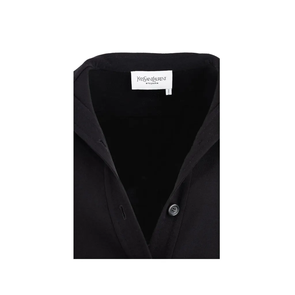 Yves Saint Laurent Korean Style Jacket - '00s Black Wool Good - Inside View