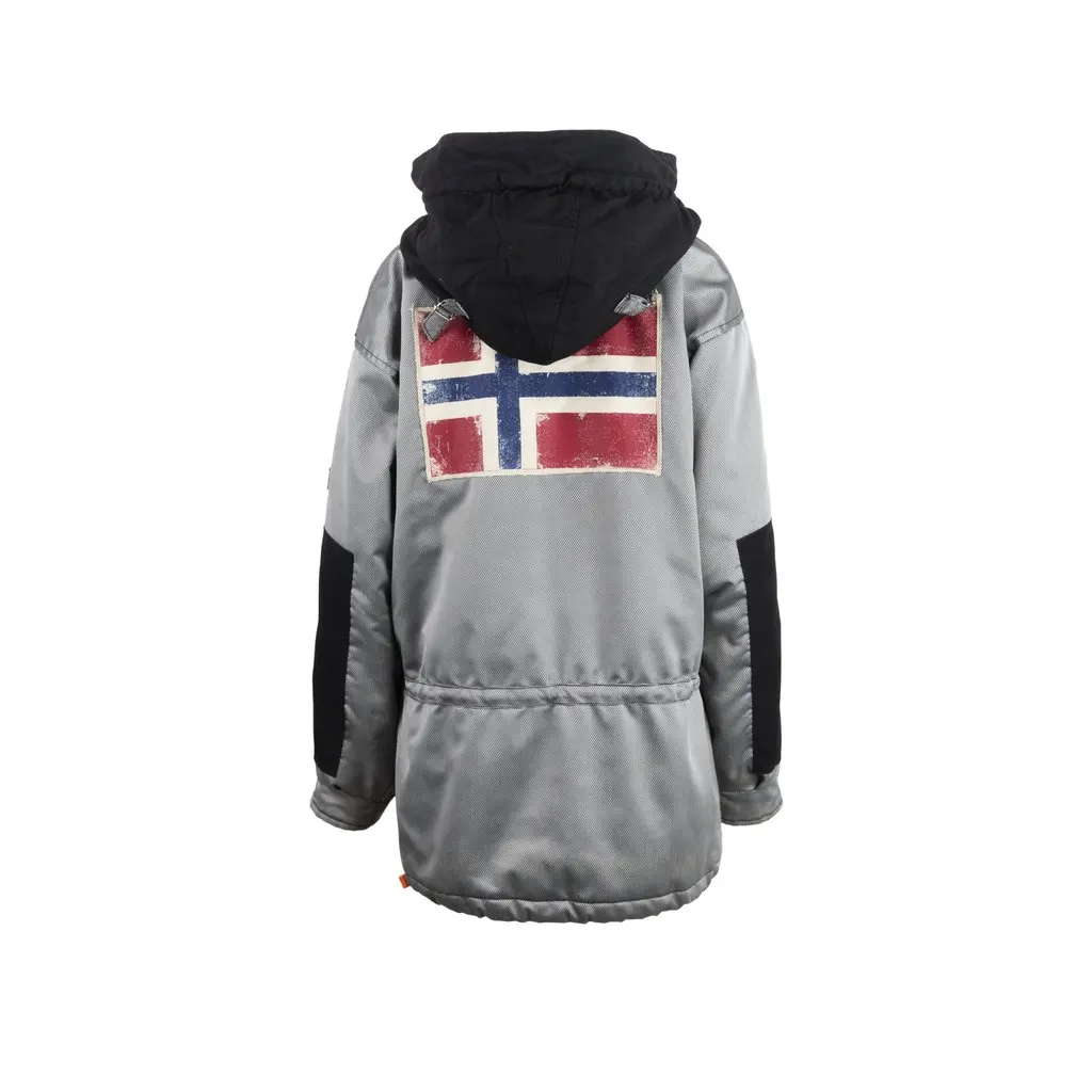 Unsigned Napapijri Grey Raincoat - '00s Grey Good - Back View