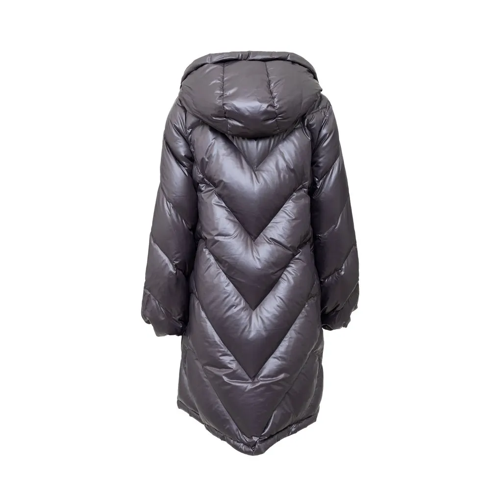 Unsigned Tsumori Chisato Hooded Reversible Down Jacket - '00s Black Good - Back View