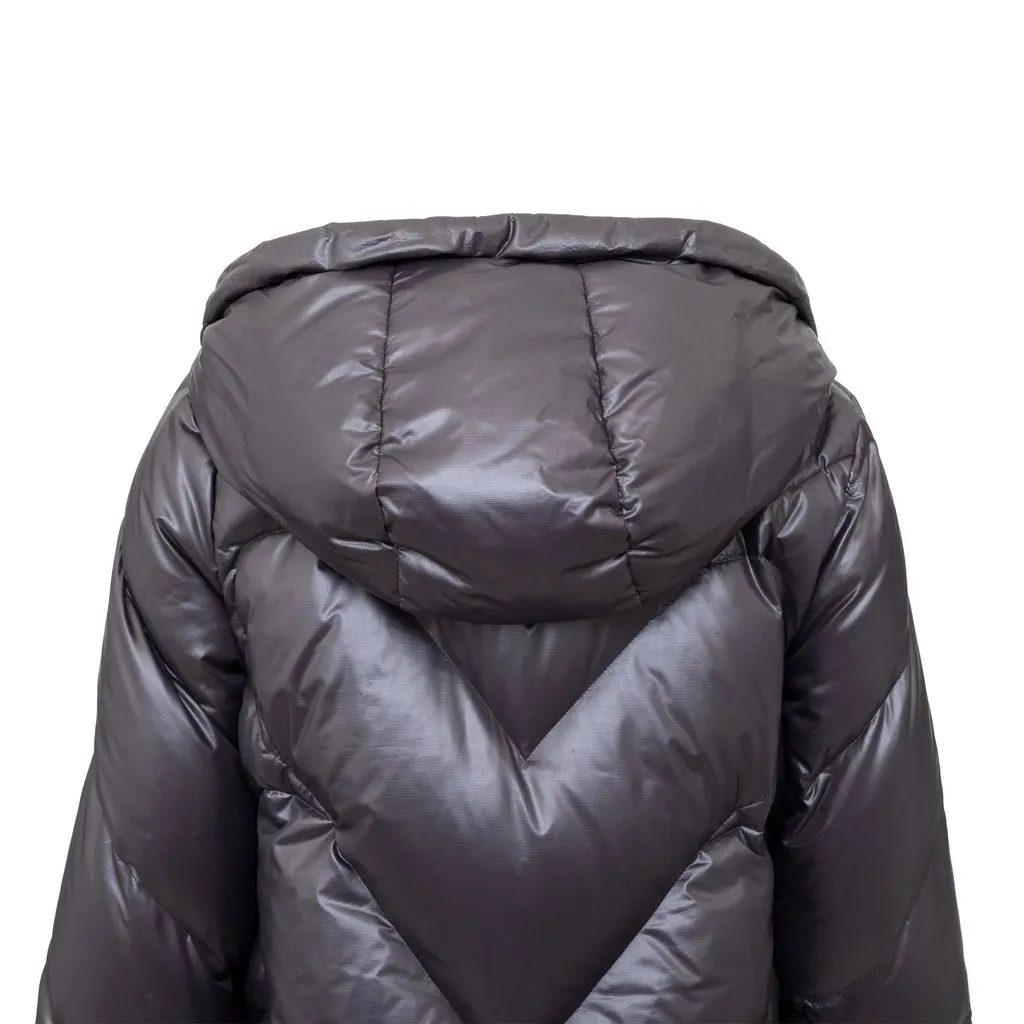 Unsigned Tsumori Chisato Hooded Reversible Down Jacket - '00s Black Good - Model View