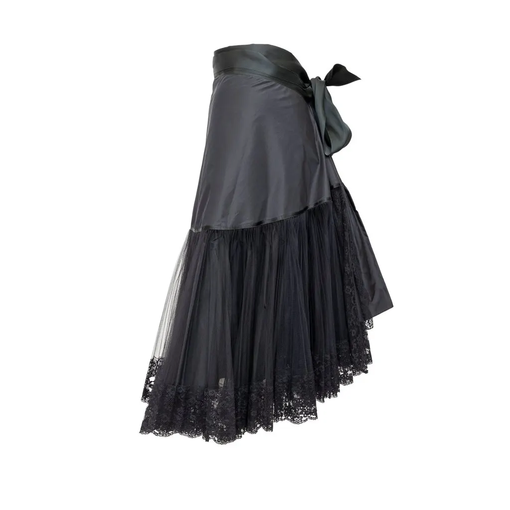 Gianfranco Ferré Skirt - '80s Black Lace Good - Back View
