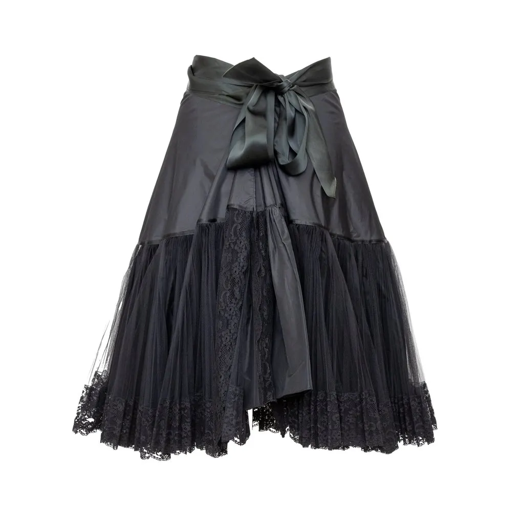 Gianfranco Ferré Skirt - '80s Black Lace Good - Inside View