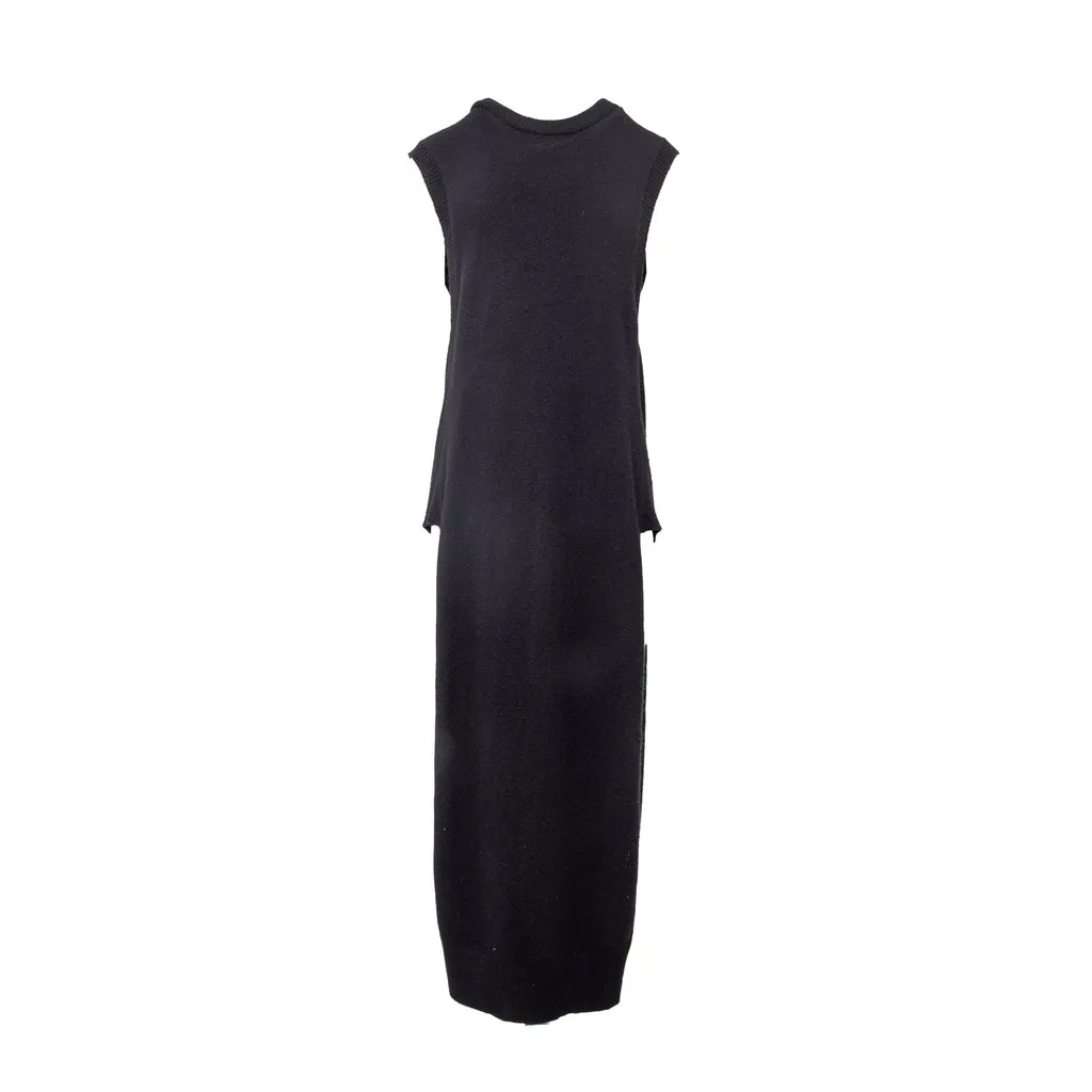 Alexander Wang Dress - '00s Black Wool Good - Back View
