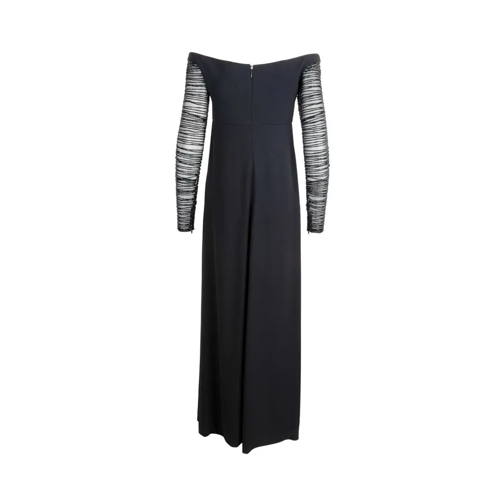 Gianfranco Ferré Off-shoulder Long Dress - '90s Black Good - Model View