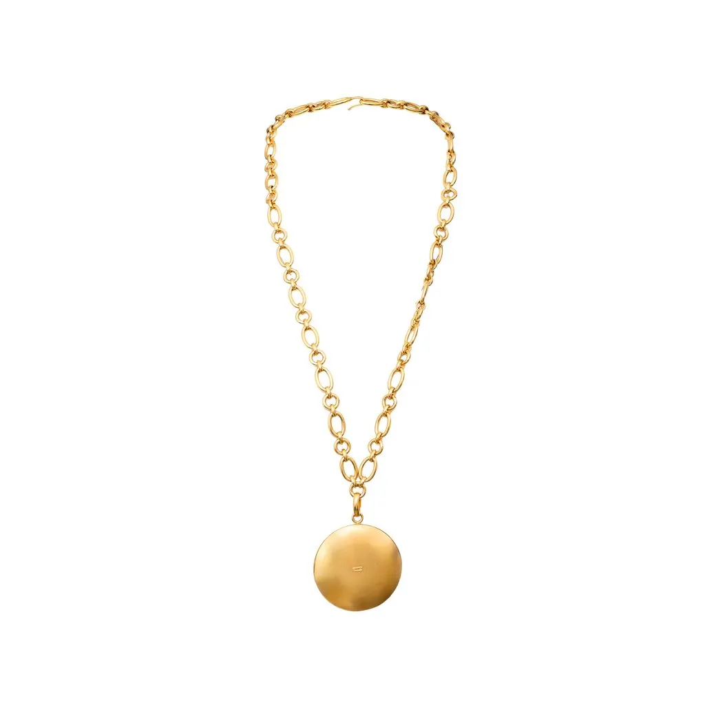 Chanel Necklace With Medallion - '90s Red Lace Good - Inside View