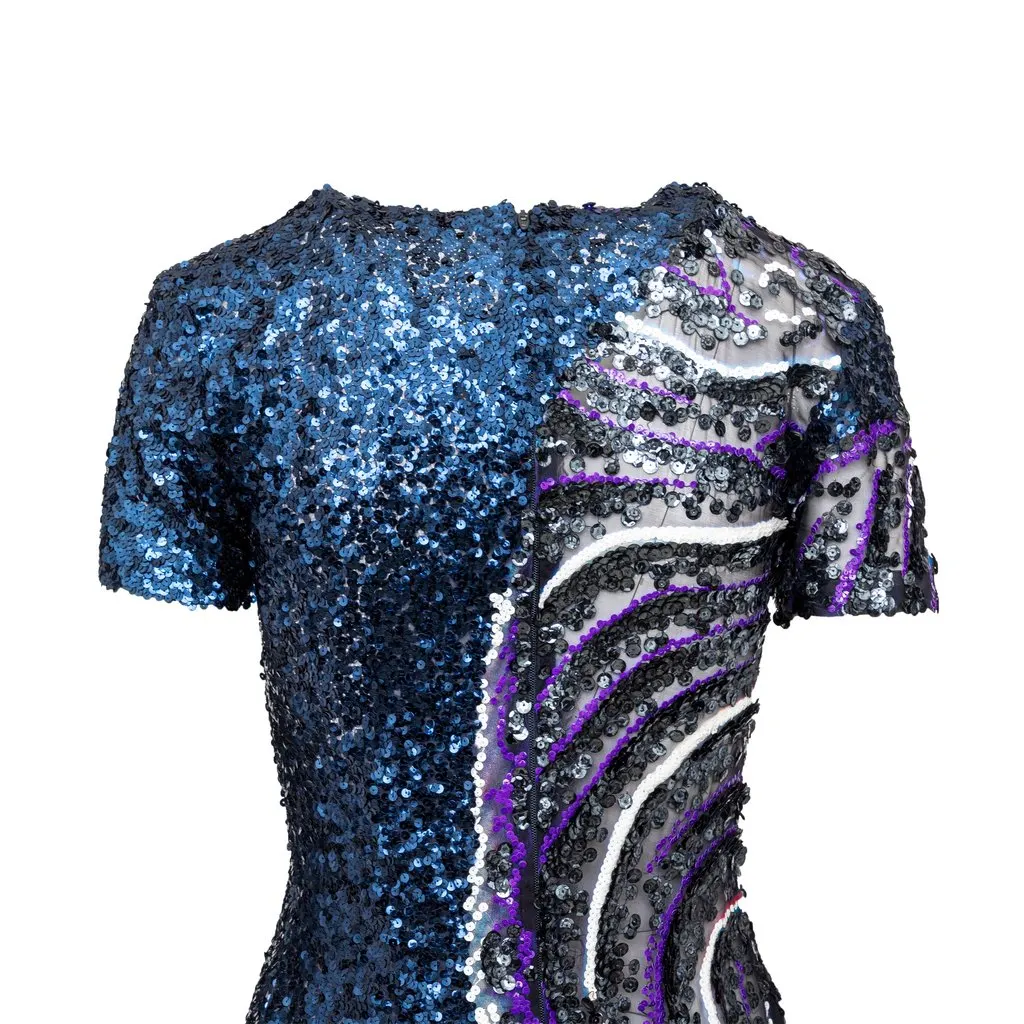 Gianfranco Ferré Sequin Cocktail Dress - '90s MultiColor Good - Model View