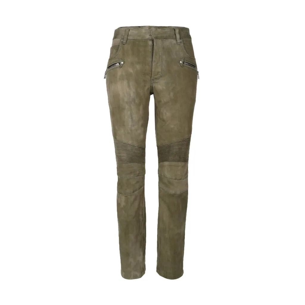 Balmain Green Biker Jeans - '10s Green Good - Front View
