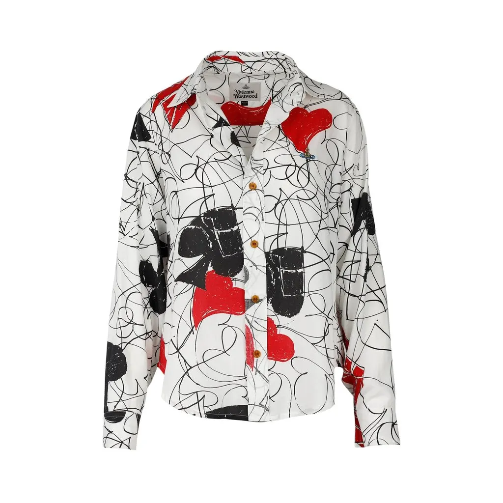 Vivienne Westwood Pianist Shirt - '20s Red Cotton Good - Front View