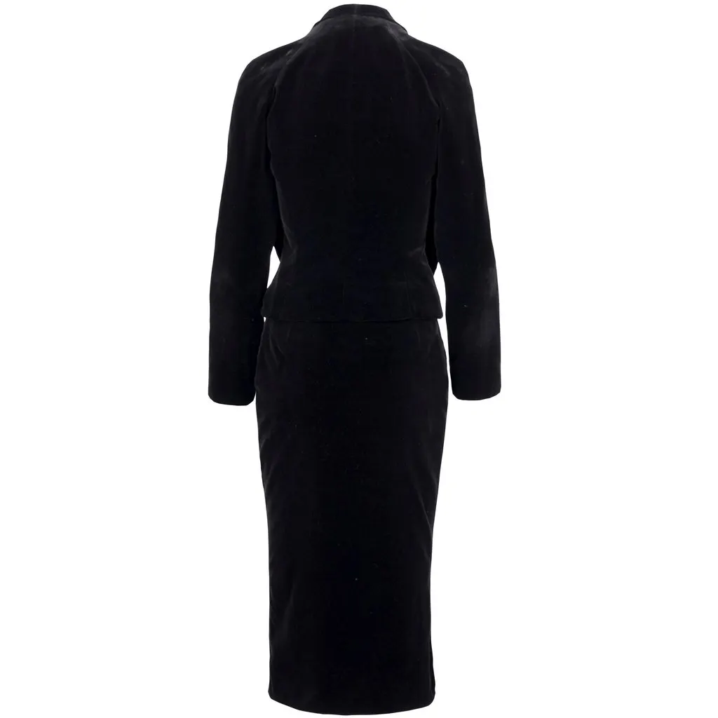 Vivienne Westwood Label Black Velvet Suit - '00s Black Velvet Good - Back View