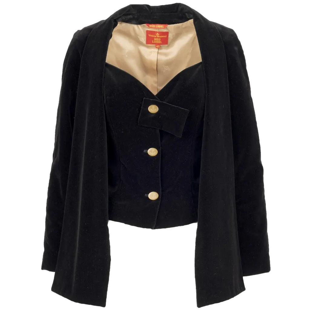Vivienne Westwood Label Black Velvet Suit - '00s Black Velvet Good - Inside View