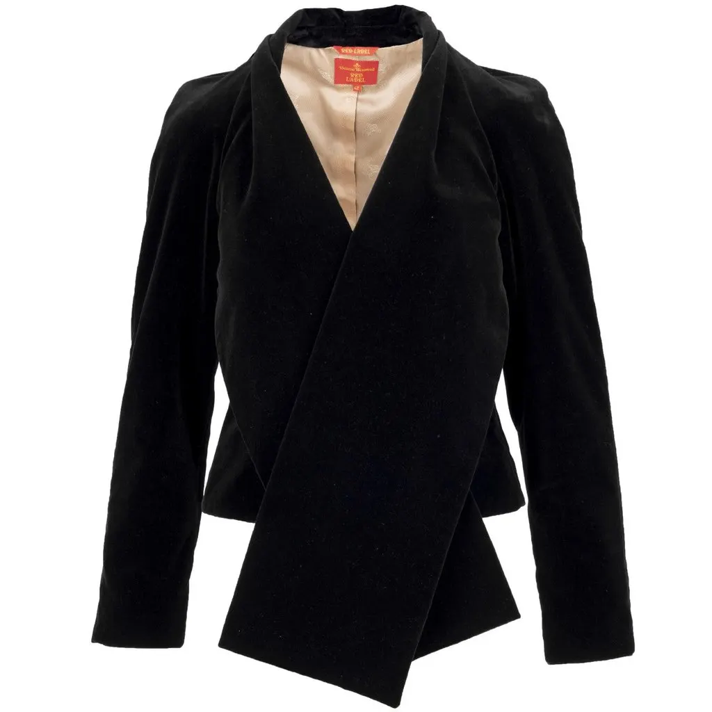 Vivienne Westwood Label Black Velvet Suit - '00s Black Velvet Good - Model View