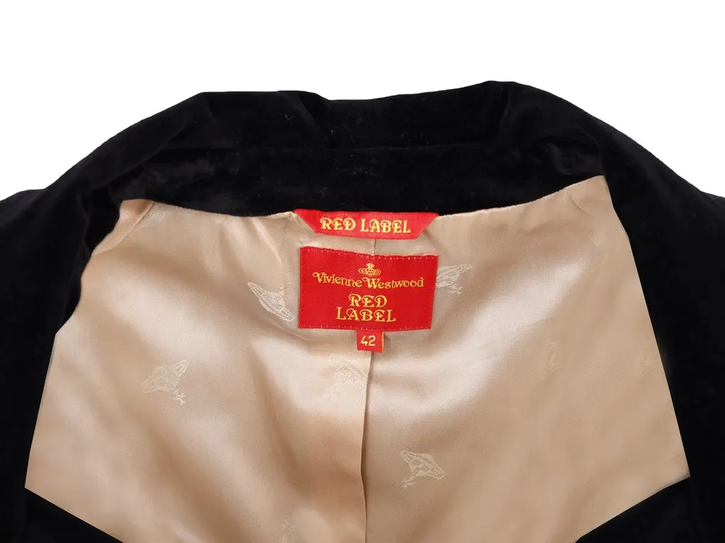 Vivienne Westwood Label Black Velvet Suit - '00s Black Velvet Good - Box View