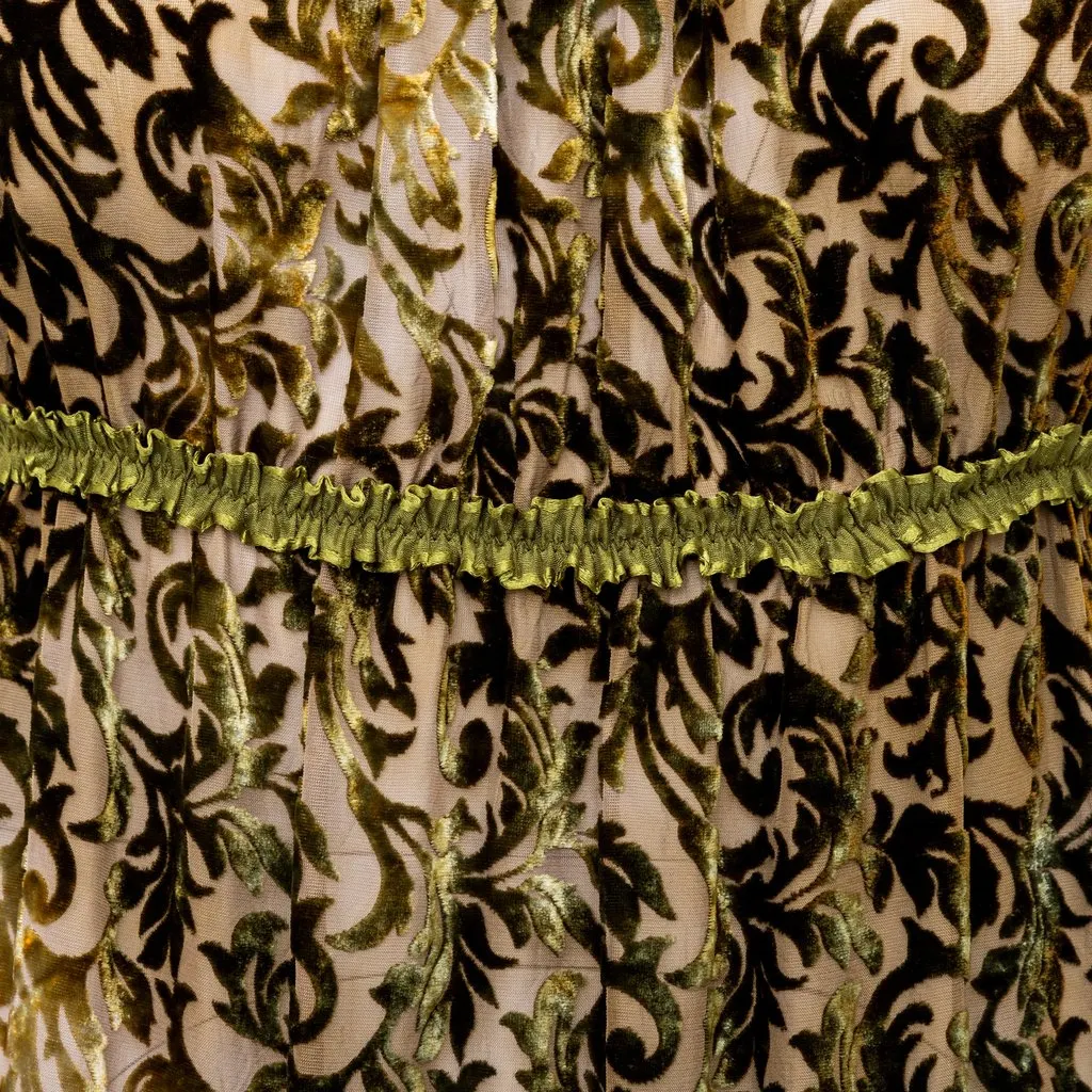 Roberto Cavalli Green Velvet Printed Dress - '00s Green Velvet Good - Model View