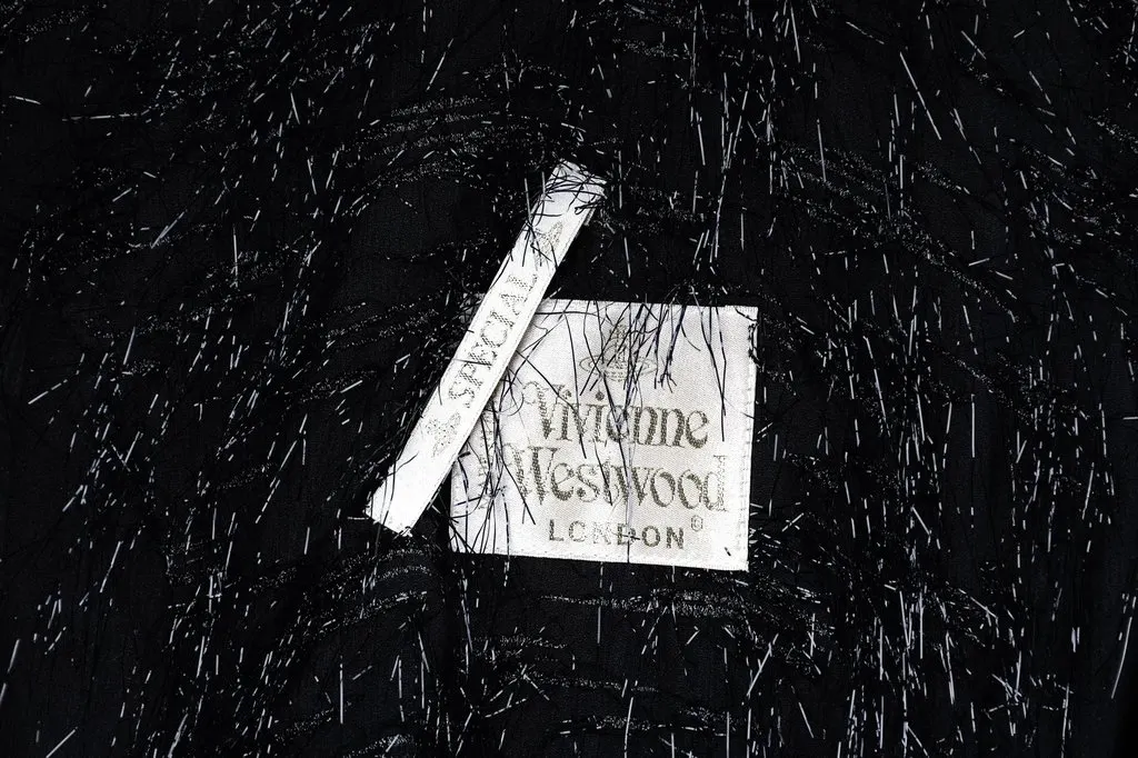 Vivienne Westwood Special Edition Glitter Fringe Dress - '90s Black Good - Model View