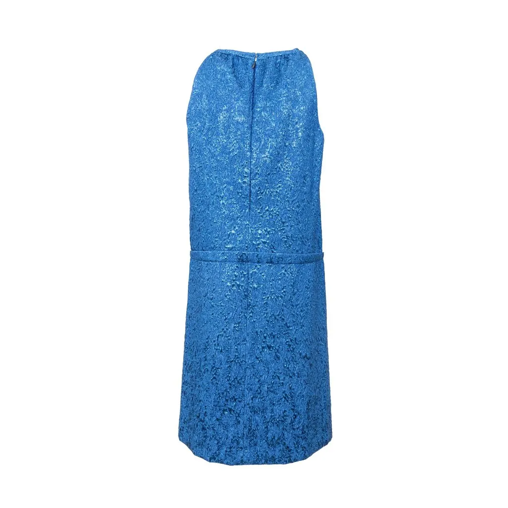 Balenciaga Metallic Blue Dress - '10s Blue Good - Back View