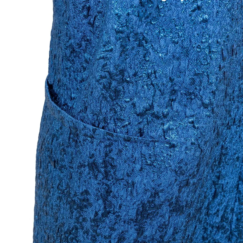 Balenciaga Metallic Blue Dress - '10s Blue Good - Model View