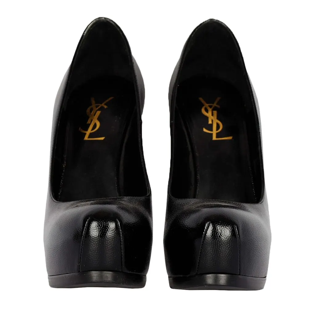 Saint Laurent Black Leather Pumps - '20s Black Leather Good - Back View