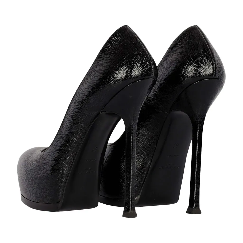 Saint Laurent Black Leather Pumps - '20s Black Leather Good - Inside View