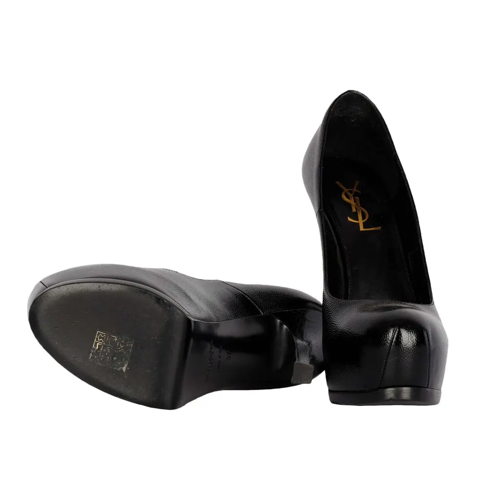 Saint Laurent Black Leather Pumps - '20s Black Leather Good - Box View