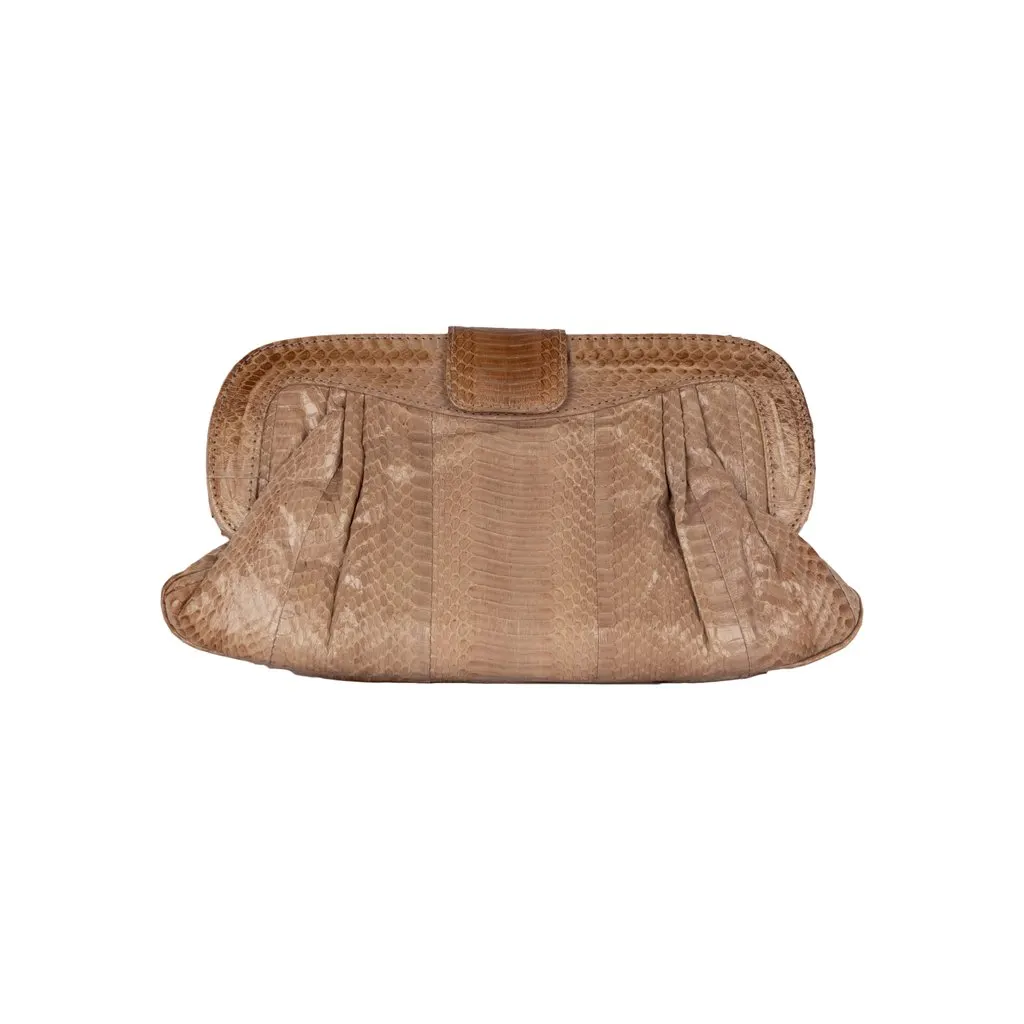 Unsigned Chandra Beige Clutch - '00s Beige Good - Front View