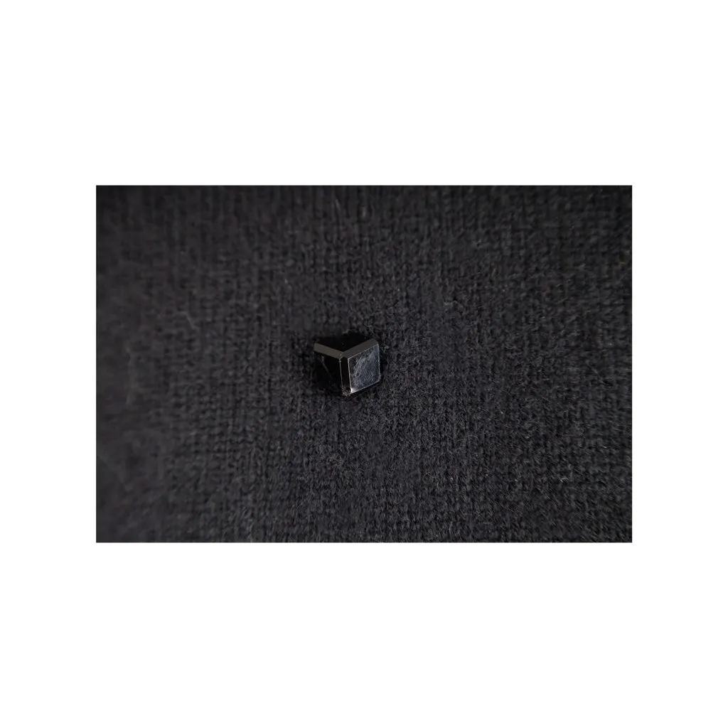 Unsigned CashmereInLove Jeweled Cardigan - '20s Black Wool Good - Model View