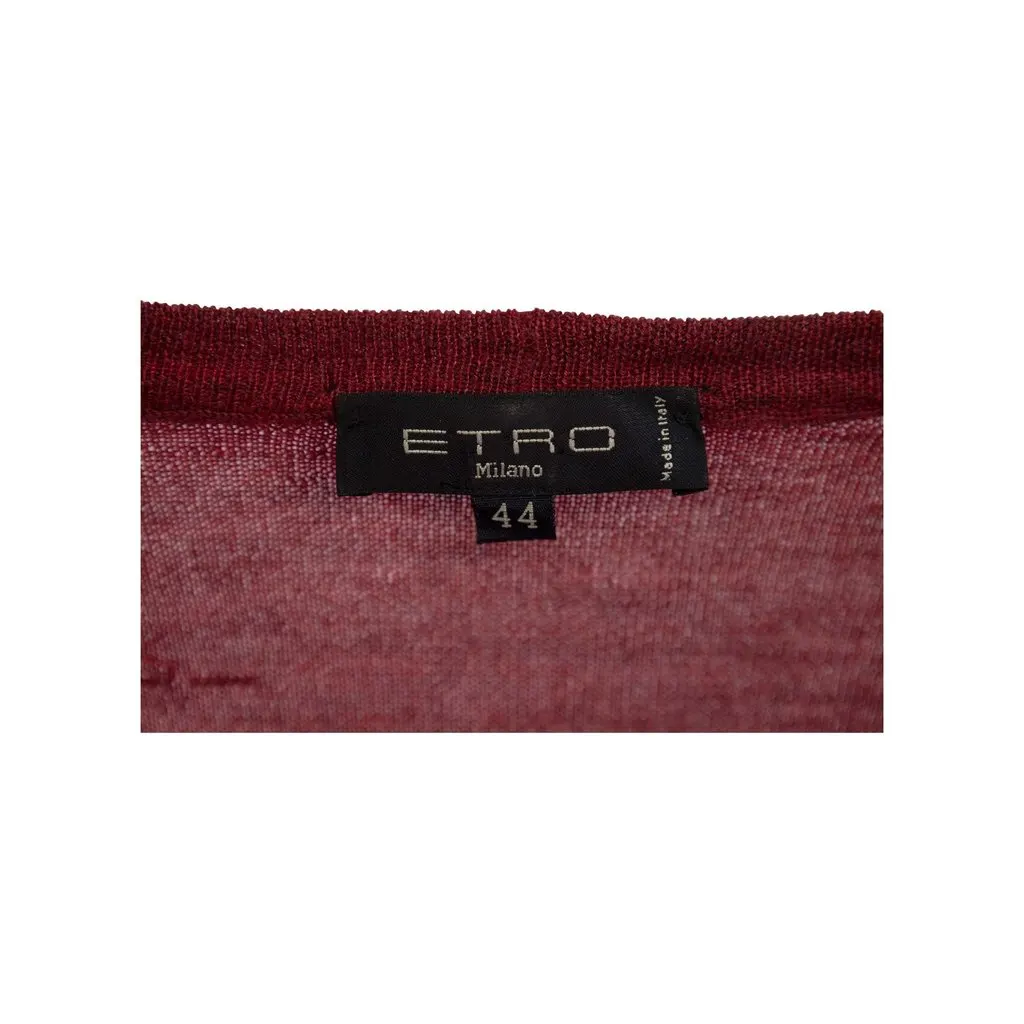 Etro Red Cardigan - '10s Red Wool Good - Model View