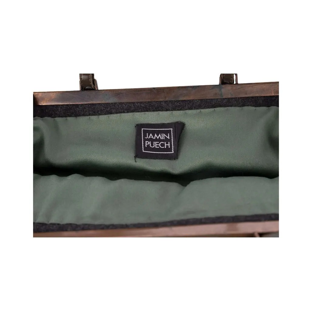 Unsigned Sequin Handbag - '80s Grey Canvas Good - Box View