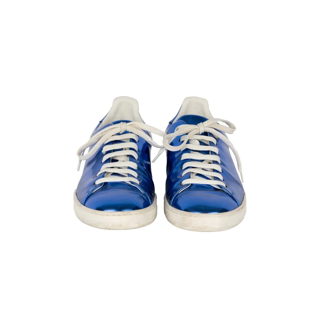 Louis Vuitton Metallic Blue Sneakers - '10s Blue Good - Back View