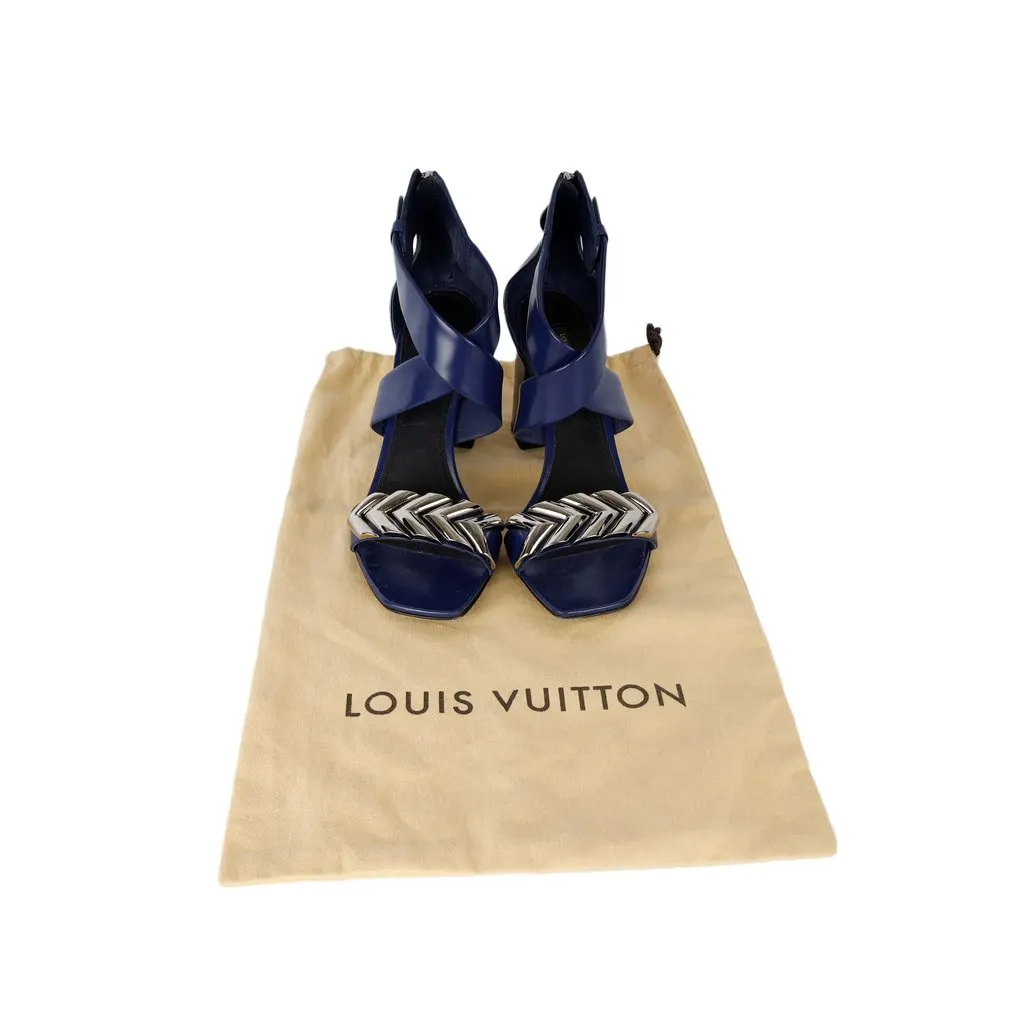 Louis Vuitton Calfskin Westbound Block-heel Sandals - '10s Red Leather Good - Box View
