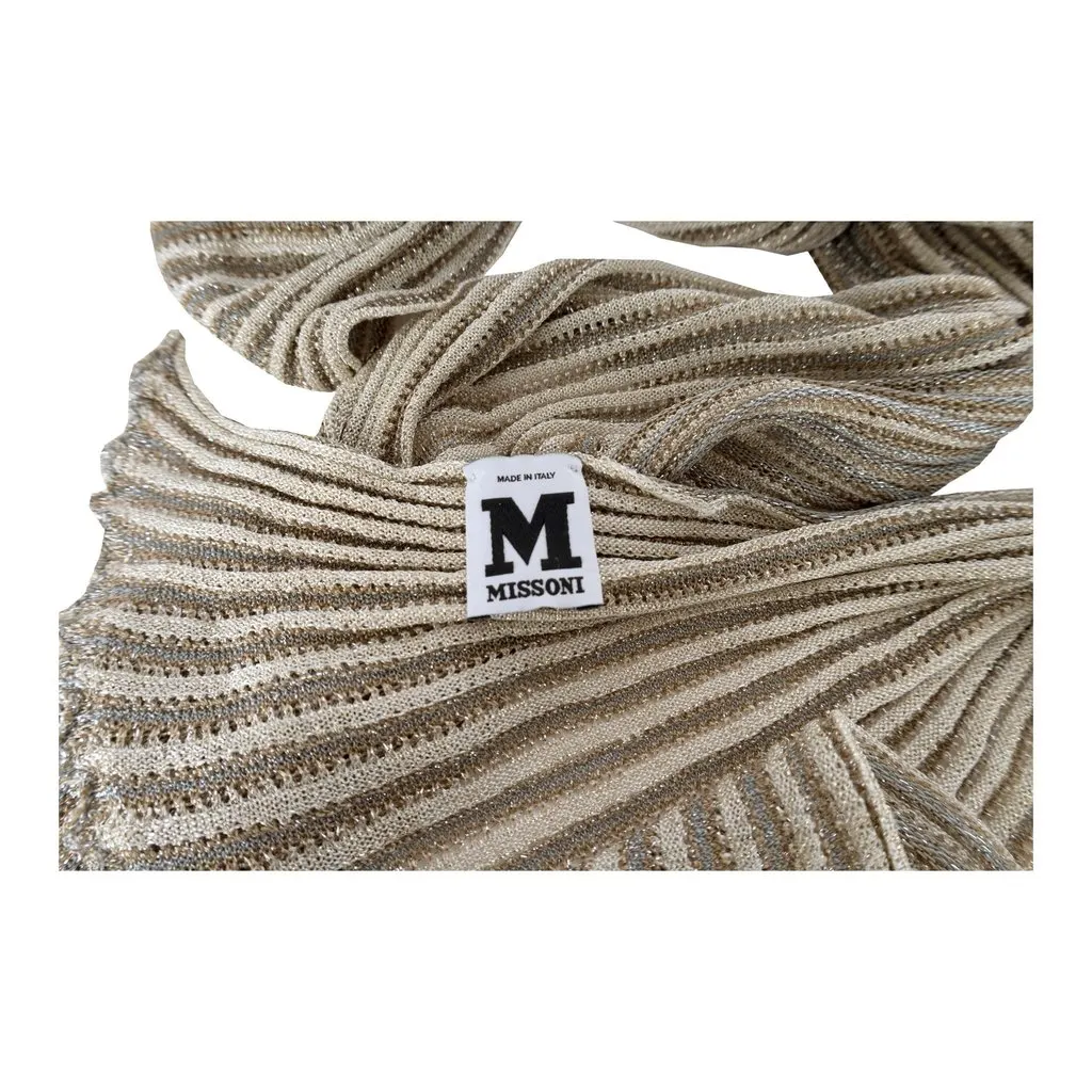 Missoni Striped Knit Foulard - '10s Red Good - Model View