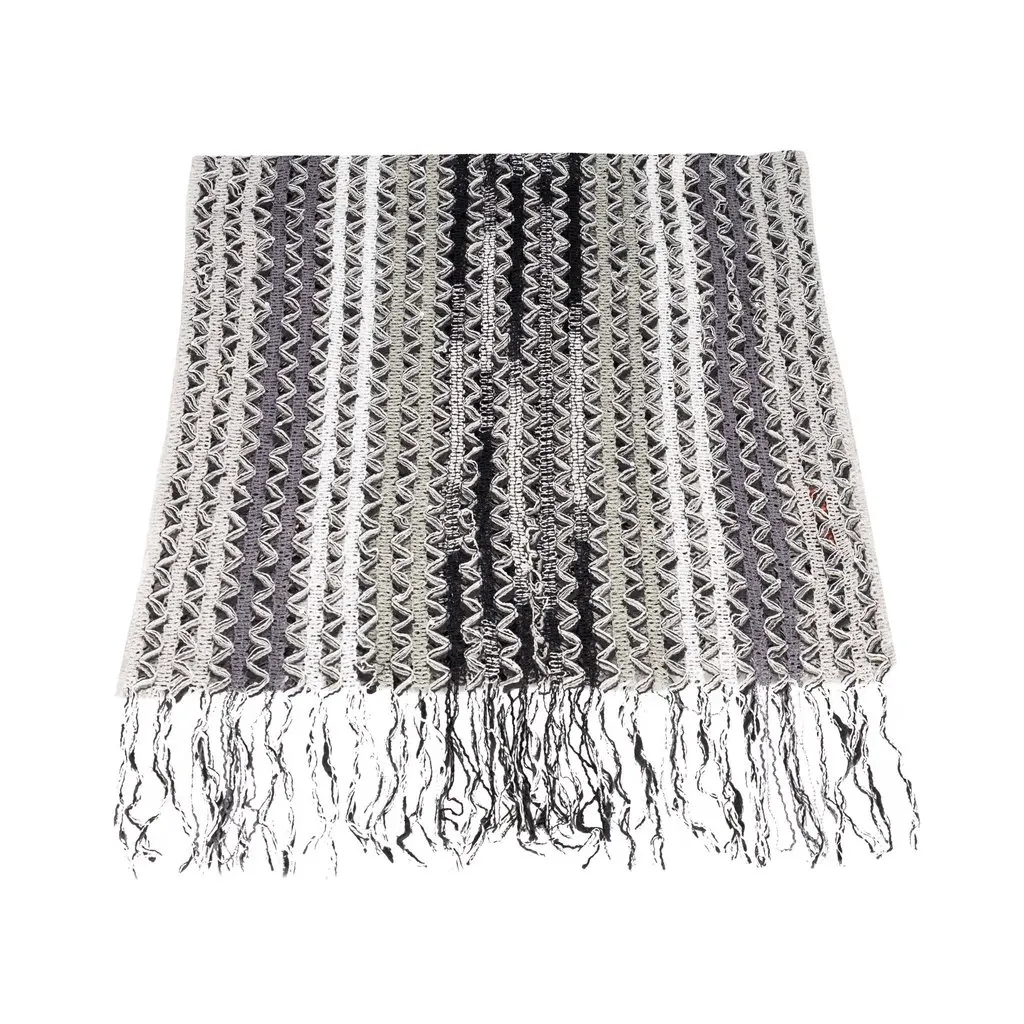 Missoni Chevron Knit Foulard with Sequins - '10s Black Good - Front View
