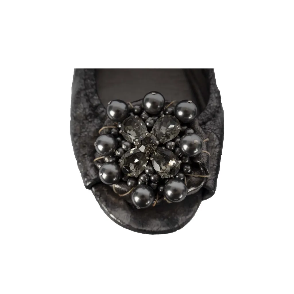 Miu Miu Embellished Cap Toe Ballet Flats - '00s Black Good - Inside View
