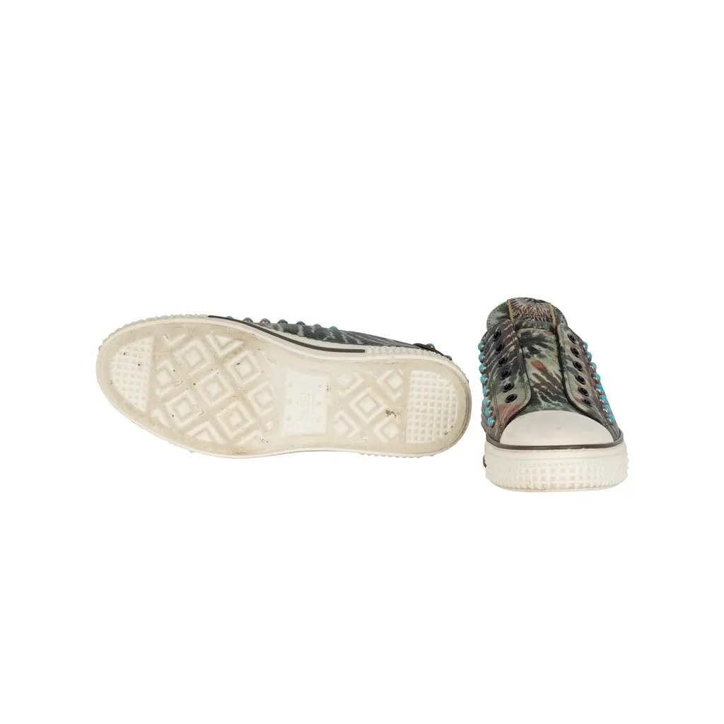 Valentino Rockstud Tie-dye Sneakers - '10s Red Lace Good - Box View