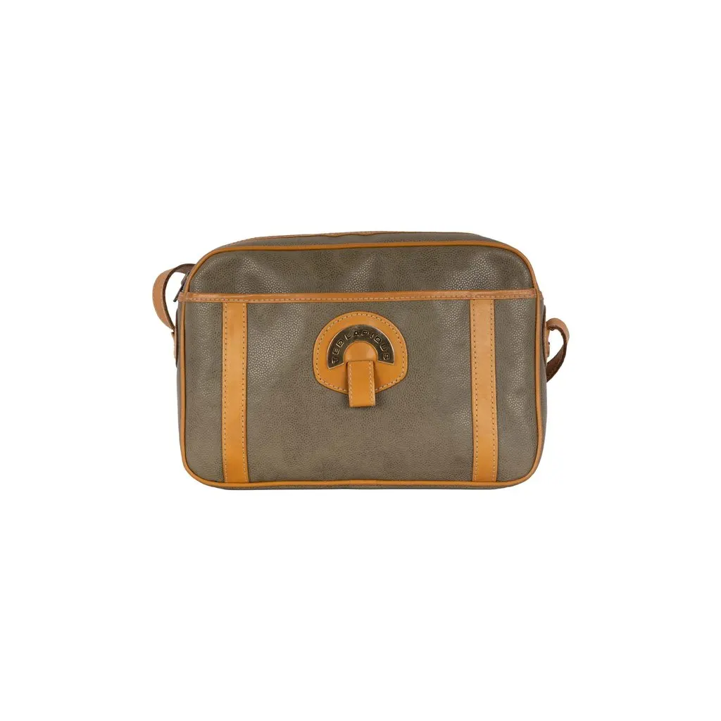 Unsigned Textured Leather Messenger Bag - '10s Red Leather Good - Front View
