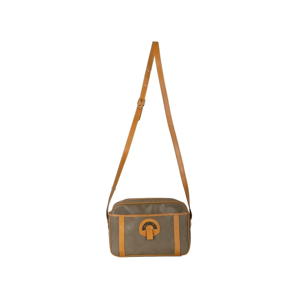 Unsigned Textured Leather Messenger Bag - '10s Red Leather Good - Inside View