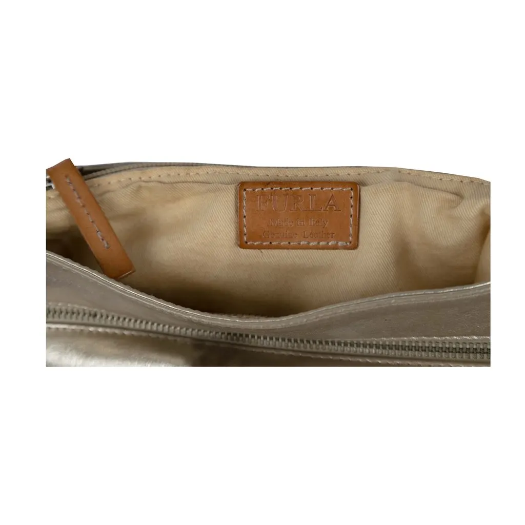 Furla Golden Metallic Crossbody Bag - '10s Gold Good - Model View