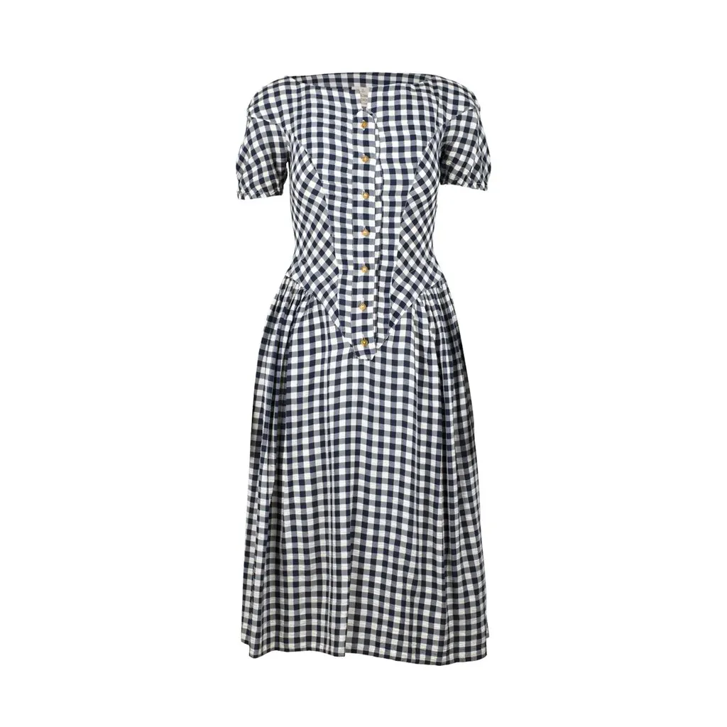 Vivienne Westwood Checkered Midi Dress - '00s Red Good - Front View